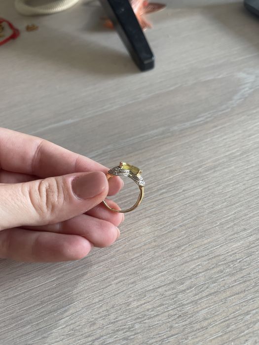 Inel aur galben 14k cu piatra citrin