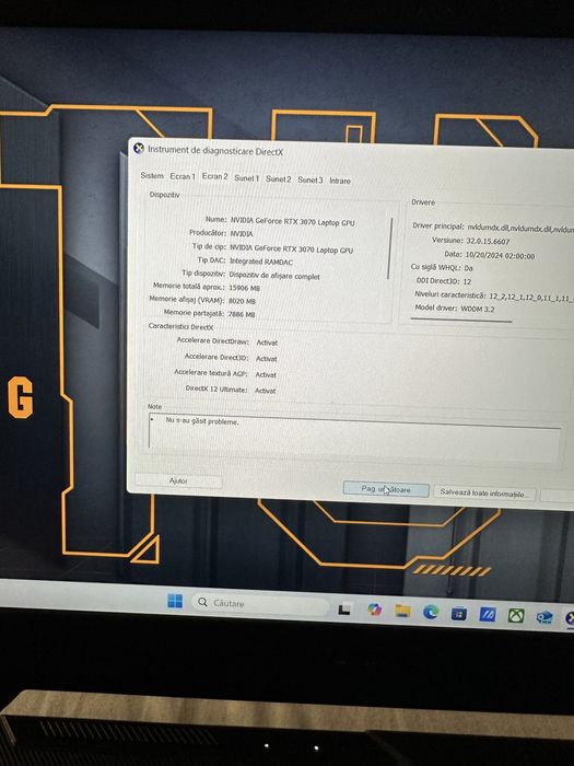 Laptop Gaming Asus Tuf Ryzen 7 , RTX 3070 Impecabil !