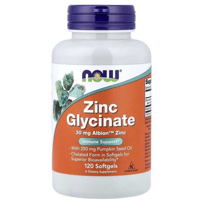 NOW Foods Zinc Цинк глицинат zink glisinat Zinc Glycinate глицинат