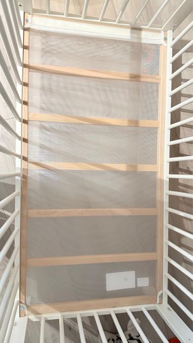 Patut Ikea Gulliver alb 60x120 cm si saltea de cocos 12 cm