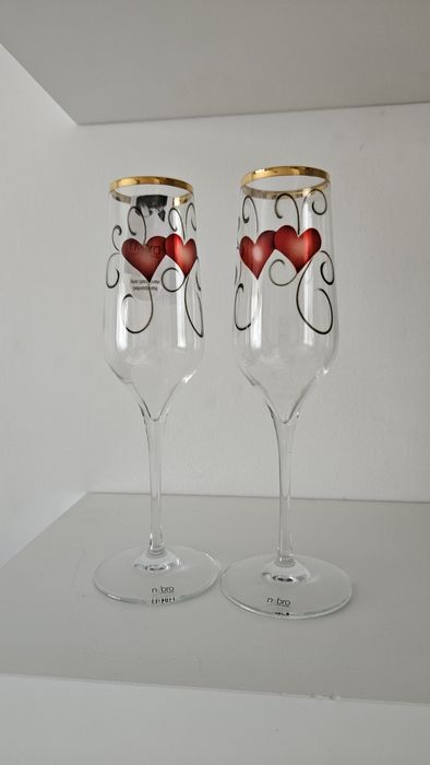 2-Pack pahare de șampanie nunta din seria Nybro "Crystal Ink"