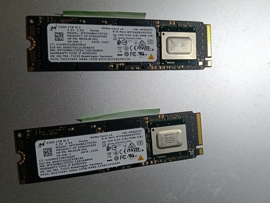 Ssd m.2 nvme 1tb micron gen 3 sunt 2 bucati
