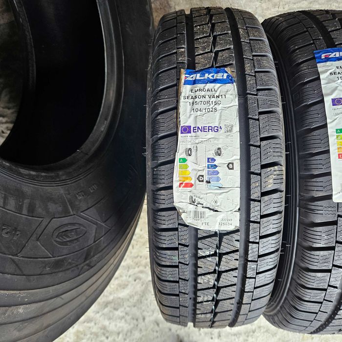 2 Нови бусови всесезонни гуми 195/70R15C Falken EuroAll Season VAN11 104/102S DOT2025 M+S 3PMSF