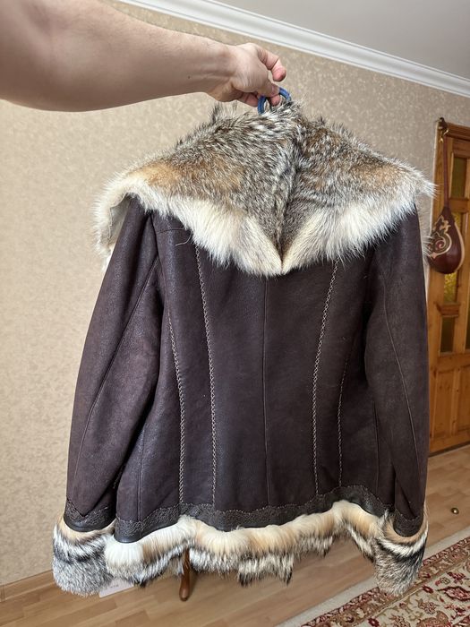 Куртка-дубленка с волчьим мехом