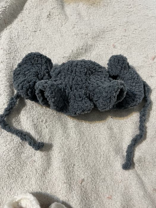 Pălărie handmade croșetată gri pentru animale de companie