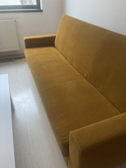 Canapea galben mustar extensibila