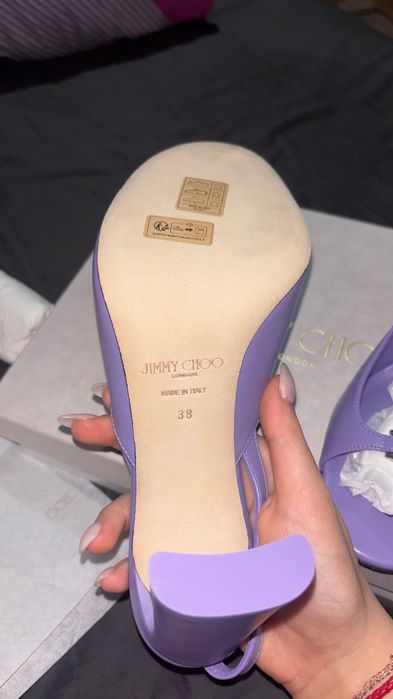 Jimmy Choo Lev 95mm Slingback Sandals – Purple