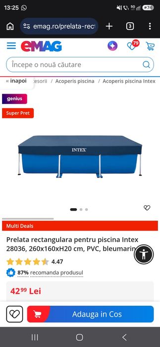 Piscina cu prelata si pompa filtrare