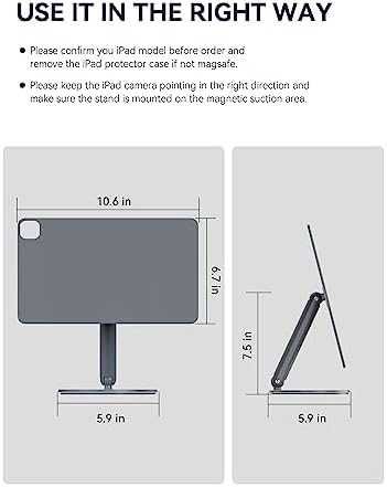 Нова Въртяща се магнитна стойка за iPad алуминиев държач таблет Apple