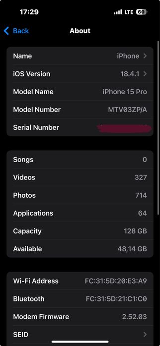 Iphone 15 pro 128gb