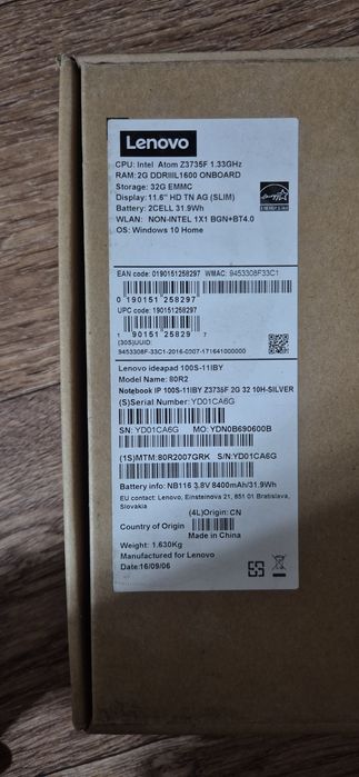 Ноутбук Lenovo IdeaPad 100s