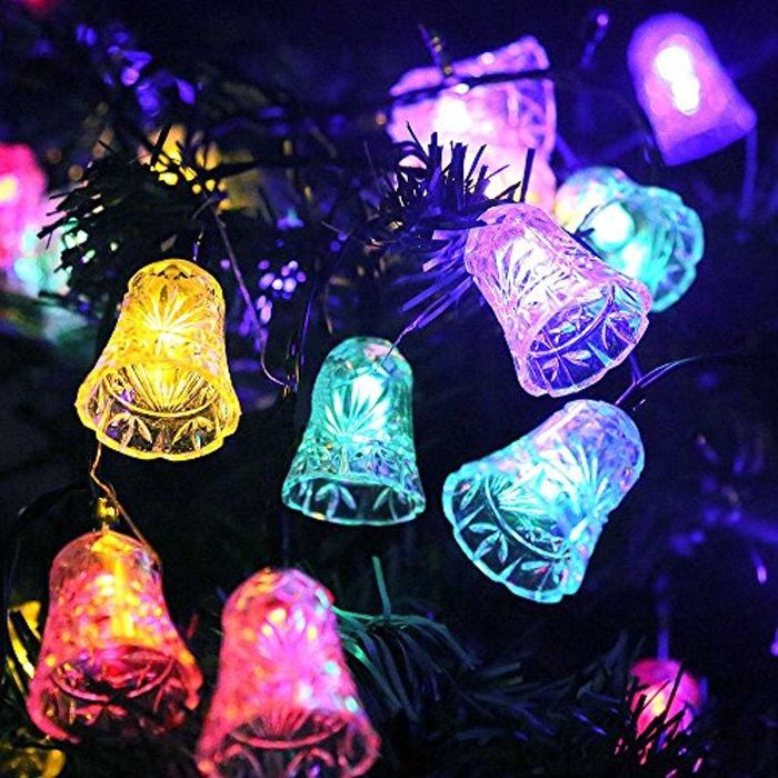 Коледни лампички камбанки ПРОМО ЦЕНА 8.99лв многоцветни 5м 28бр.