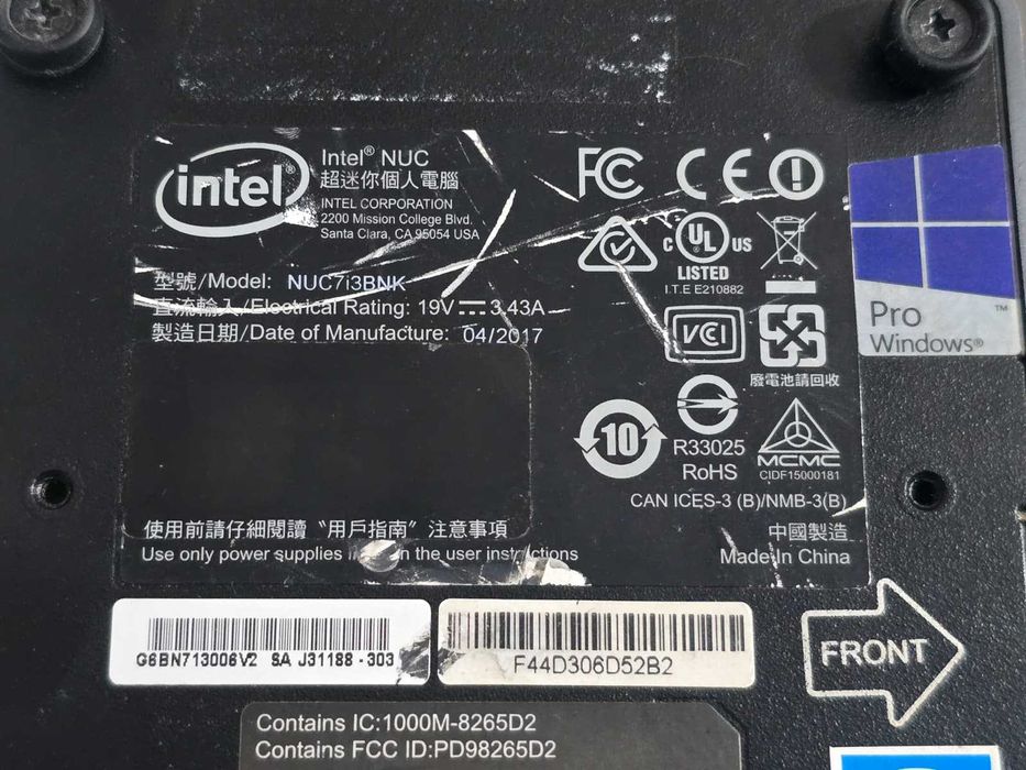 Mini PC Intel NUC NUC7i3BNK, Core i3-7100U 2.40GHz, 8GB RAM, 240GB SSD, Windows 11 Pro