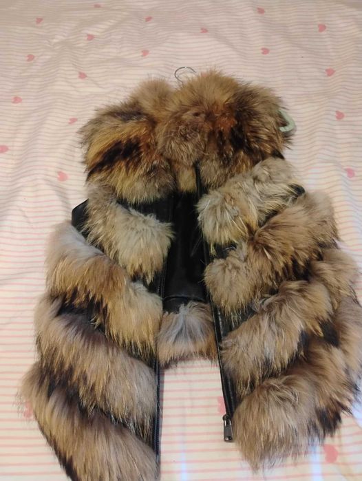 Елек от естествена кожа с лисица – дамски, размер L