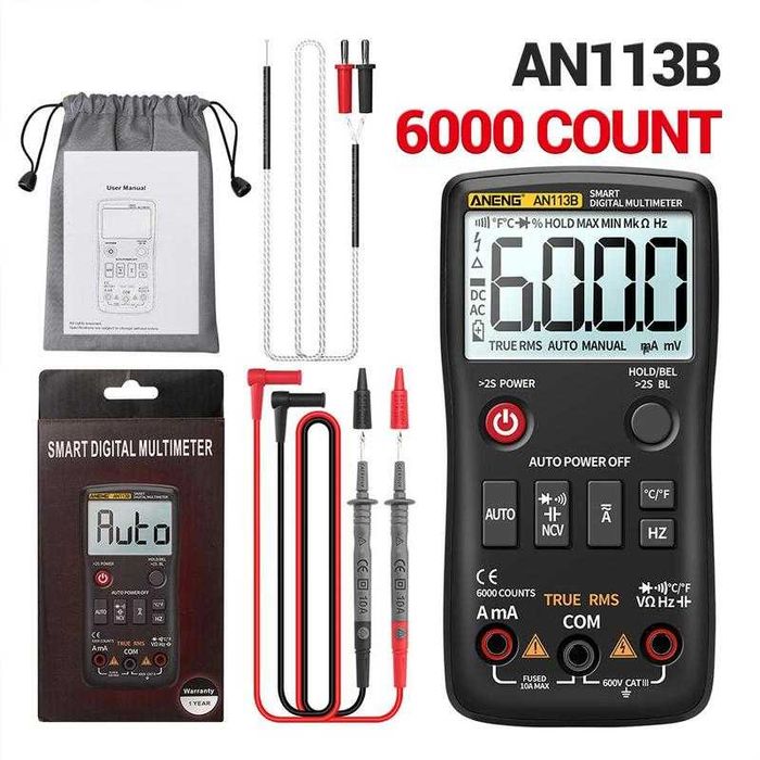 Професионален Автоматичен Мултицет ANENG AN113B – True RMS, NCV