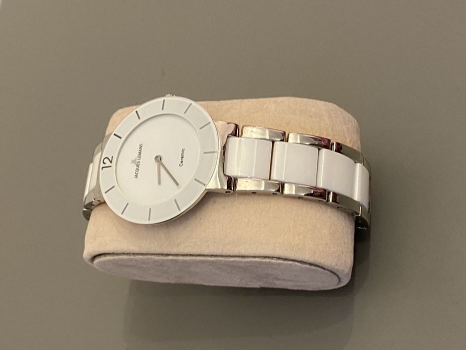 Ceas nou de dama Jacques Lemans 42-3, alb - argintiu