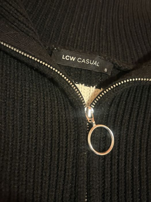 Pullover gros cu guler si fermoar