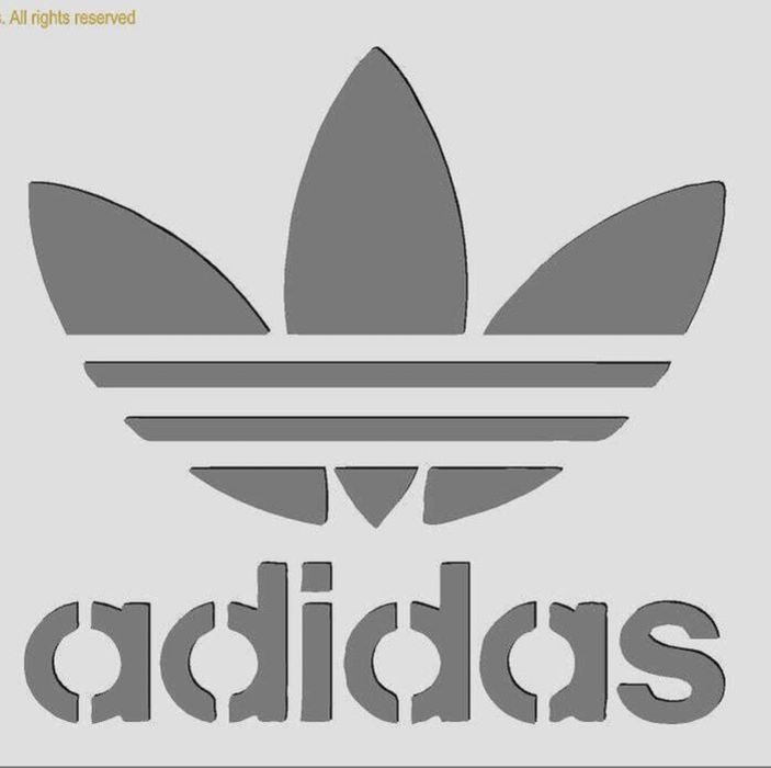 Sablon plexsiglas adidas 4 mm decupat pentru vopsit cu sprei