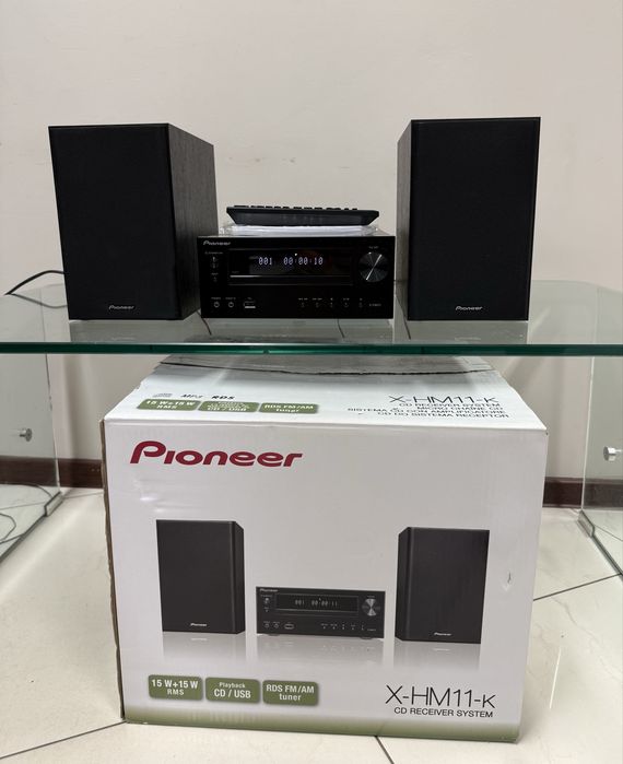 Мини аудио система - Pioneer X-HM11-K - нова с дистанционно и кашон - Bluetooth,AUX,FM,CD,USB