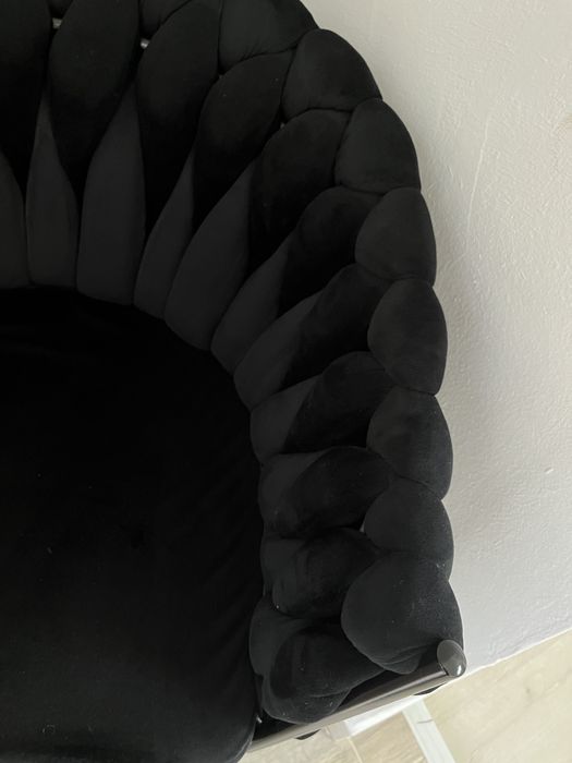 Fotoliu scaun negru, material catifea calitativa