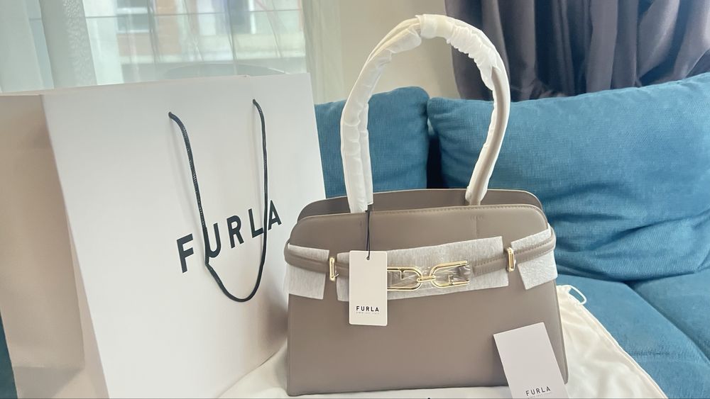 FURLA Meti Nero Cioccolato Stucco,Dalia.100%ориг.М размер,сериен номер