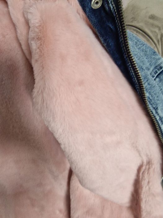 Geaca Parka cu blana roz L- XL