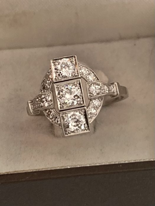 Inel platina Art Deco diamante 1.10ct