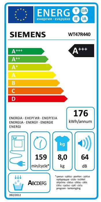 Сушилня Siemens WT47R440 - 8кг. А+++ Термопомпа