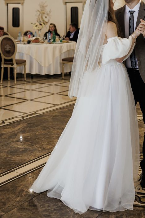 Rochie de mireasa tip printesa, alba, marimea S