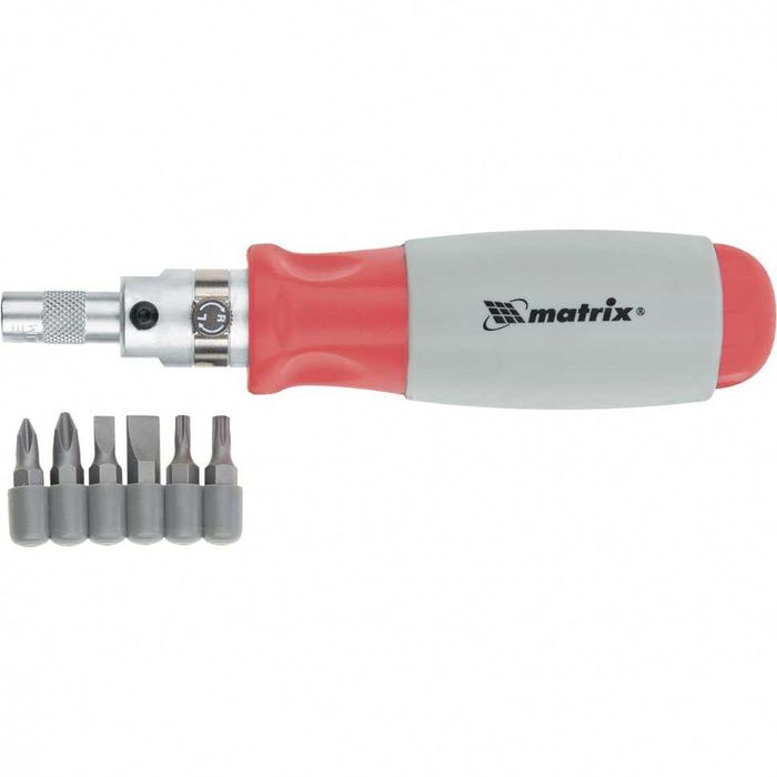 Отвертка реверсивна,пригодена за задвижване с ключ,битовеCrV,6 бр. MTX