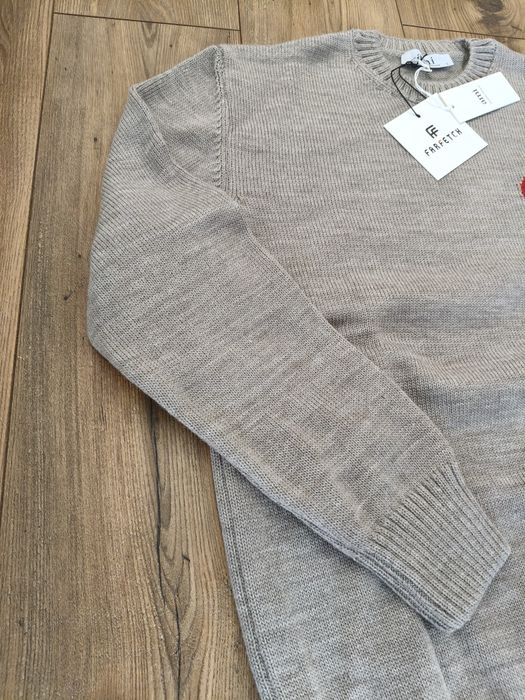 Pulover Ami bej nou cu etichetă Farfetch mărime L