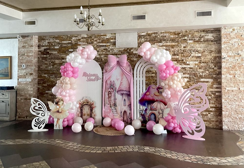 Realizez arcada baloane, decor biserica