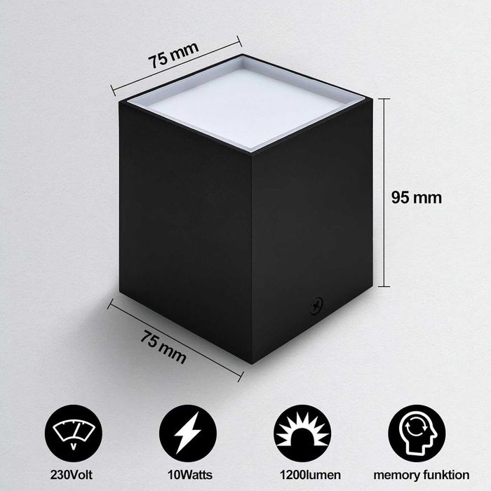 LED спот за таван 10W - черен/бял