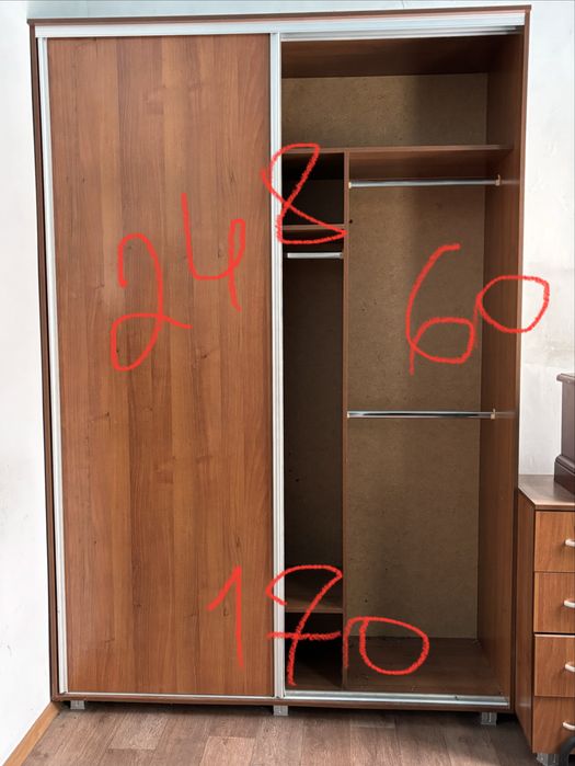 Шкаф купе цвет вишня