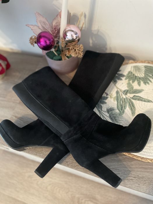 Cizme cu toc din piele intoarsa Lavoratione Artigiana