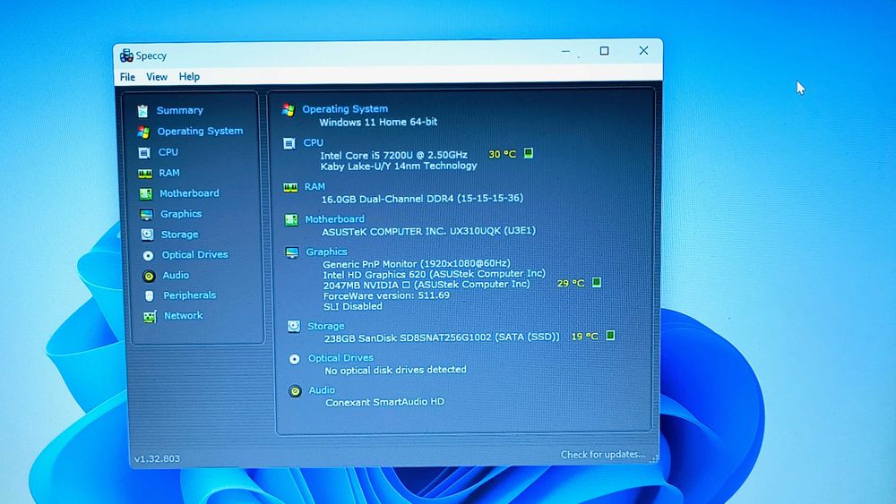 Laptop 13.3" ultraportabil asus UX310u i5 7200U 16gb ram ssd 256gb nvidia 940MX