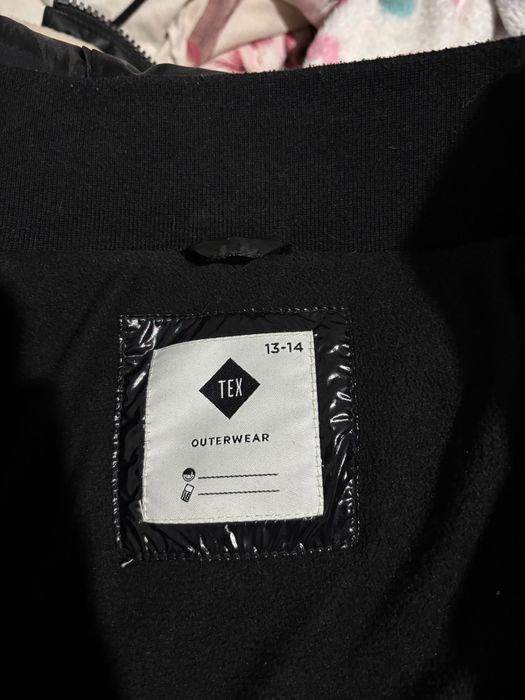 Луксозно черно лъскаво зимно яке/шуба TEX (13-14 г.)