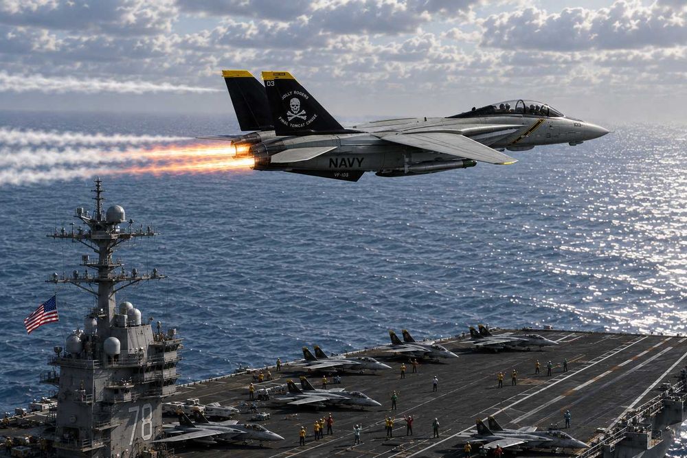 Macheta avion metalica Grumman F-14A Tomcat Top Gun 20cm