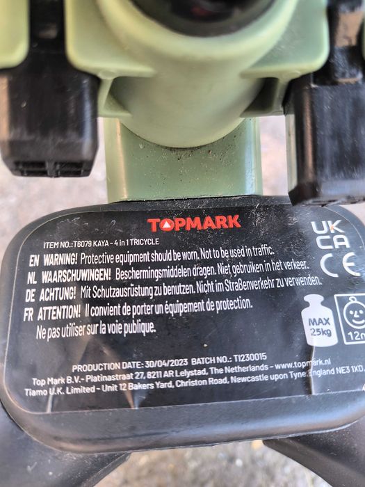 Tricicleta 4 in 1 Topmark verde 12 luni +