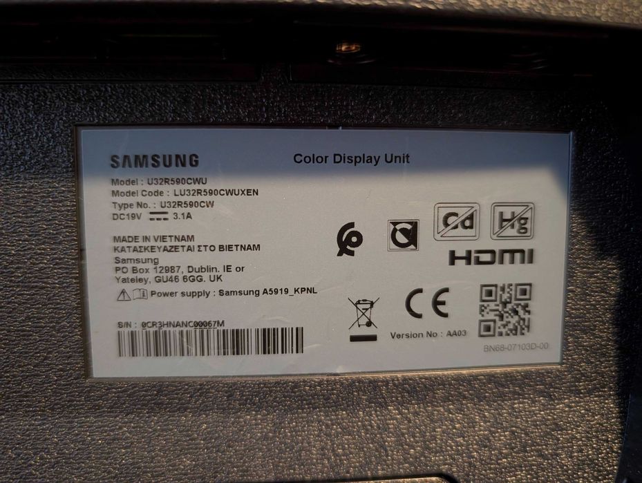 Monitor curbat  4K Samsung 32"