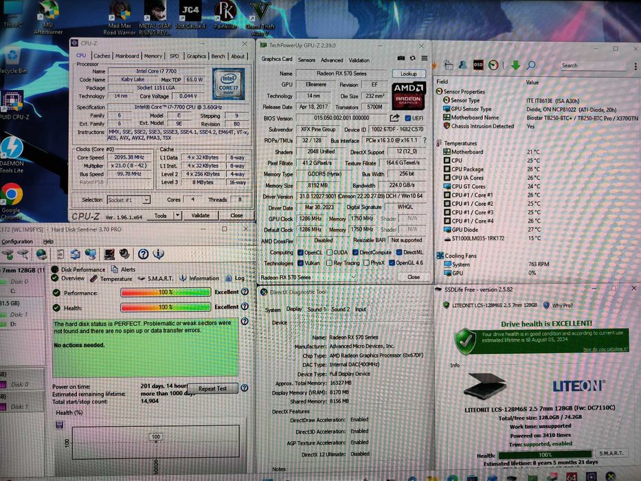 PC Unitate GAMING i7 7700 4.20Ghz/RX570 8GB GDDR5/16GB DDR4/SSD GTA V