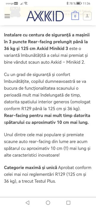 Scaun auto copil Axkid Minikid 3