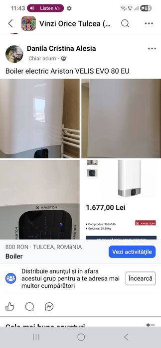 Vând boiler electric!