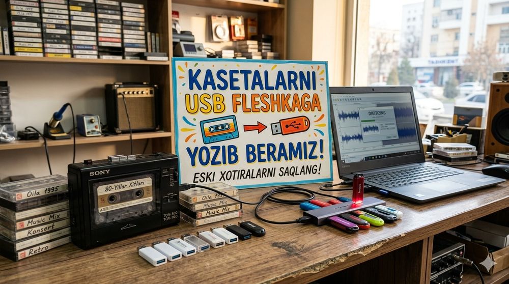 Eski kasetalarni USB fleshkaga yozib beramiz