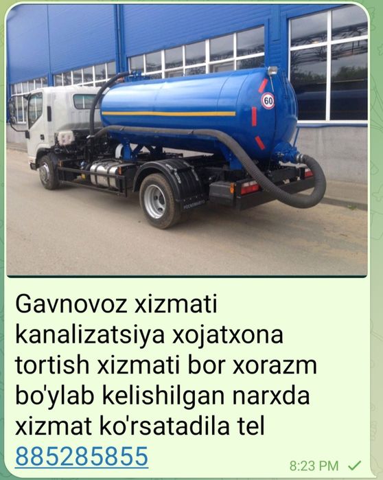 Gavnovoz xizmati xorazm bo'ylab 6 tono