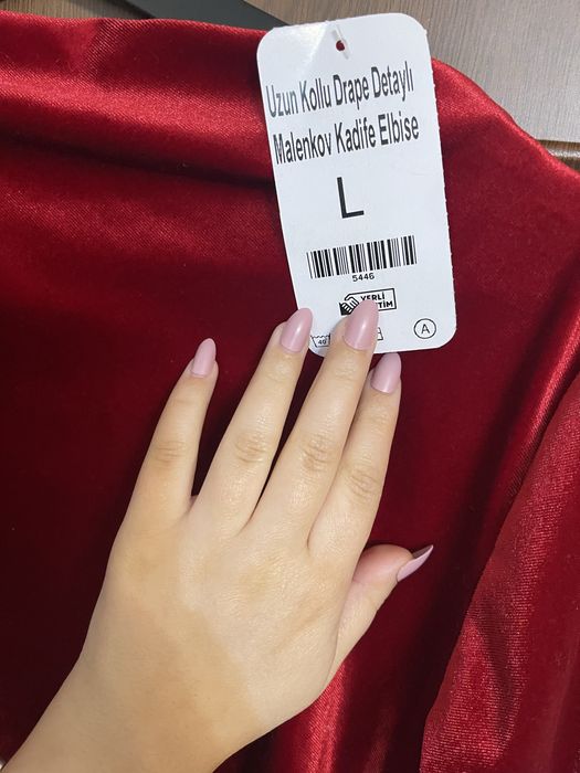 Rochie rosie catifea marime L