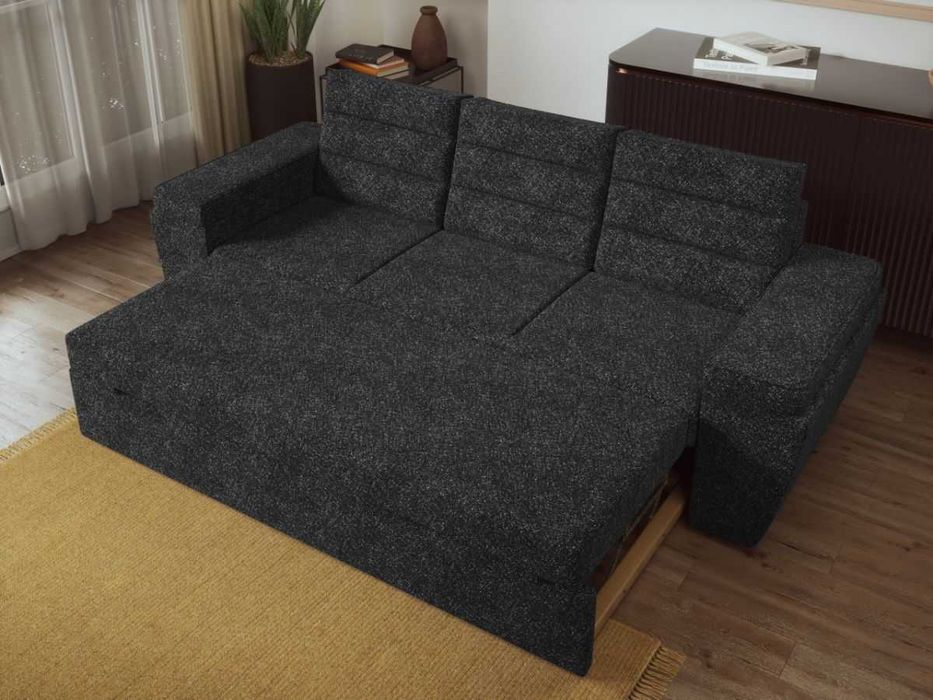 Canapea Extensibila Spark Plusata Gri Inchis - Transport Gratuit