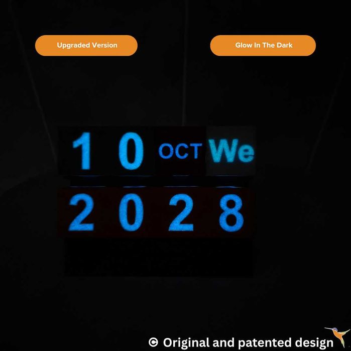 Персонализиран вечен календар с фоторамка, Светещ в тъмното, Послание