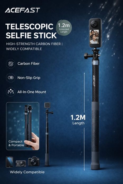 Универсальная селфи палка stick для экшн камер go pro dji insta