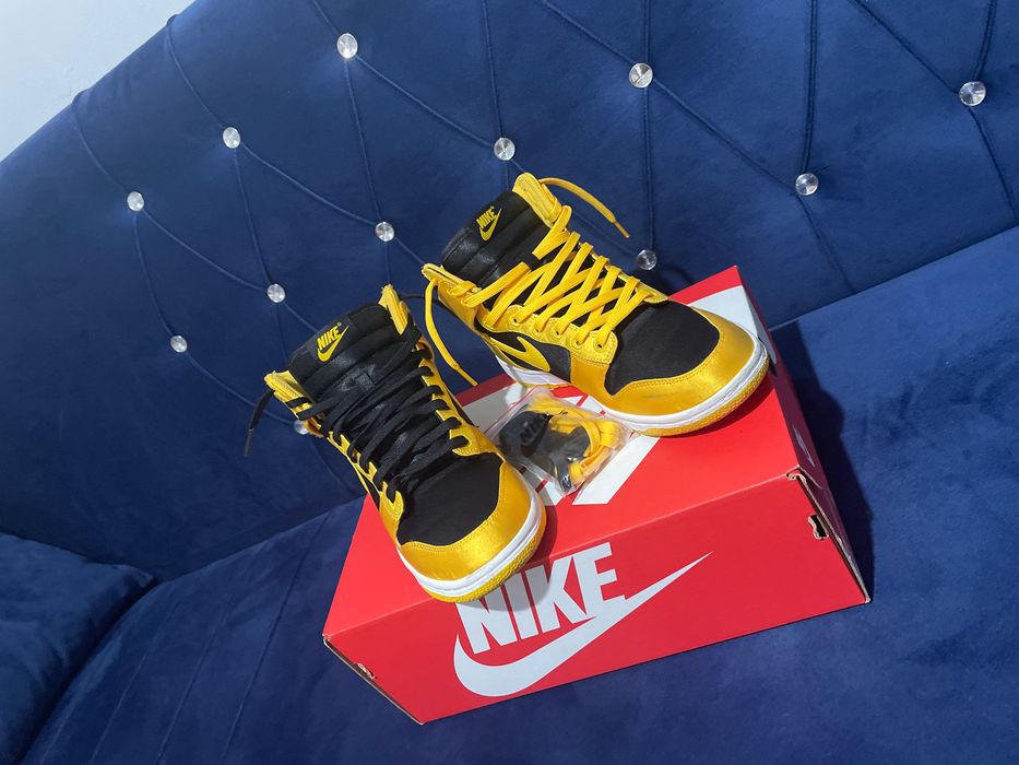 Nike - Pantofi sport, Dunk High Varsity Maize, Negru/Galben; 39
